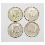(4) 40% Silver Kennedy Half Dollar Coins