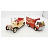 Vintage Tin Litho Model T & Coke Delivery Truck