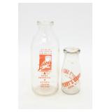 (2) Larson's & Perrys' Diary Advertising Bottles