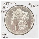 1886-S AU/BU Morgan SIlver Dollar Coin RARE Date