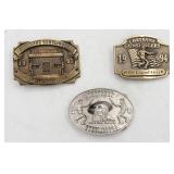 (3) Cheyenne Gunslingers Bronze Buckles 1993-95