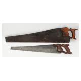 (2) Warranted Superior Crosscut Hand Saws