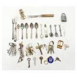 Vintage Junk Drawer Lot Keys, Flatware, Etc