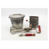 Vintage Kitchen Lot Sifter Mixer Opener