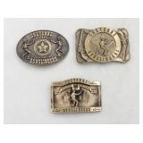 (3) Cheyenne Gunslingers Bronze Buckles 1990-92