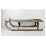 Antique Bentwood Sled With Metal Runners