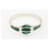 .925 Sterling Silver Malachite Mexico Bracelet