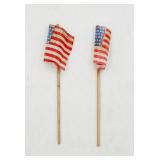 (2) Vintage 48 Star American Parade Flags