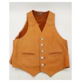 Vintage Western Leather Vest w/ Buffalo Nickels
