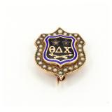 1896 14K Gold & Diamond Theta Delta Chi Pin