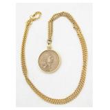 2000 Sacagawea Coin Gold Tone Necklace