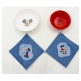 Vintage Disney Mickey Mouse Pot Holders & Bowls