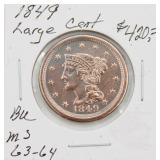 1849 Large Cent Coin BU
