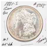 1881-S BU Morgan Silver Dollar TONING