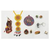 Native & Western Costume Jewelry Medallion Pin Lot
