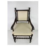 Antique French Jacobean Barley Twist Armchair