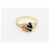 10K Black Hills Gold Onyx Fashion Ring