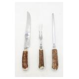 Sheffield England Elkhorn Wyoming Carving Set