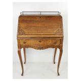 Antique Quarter Sawn Drop Front Writing Desk