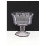 Lavender Glass Pedestal Compote Candy Dish