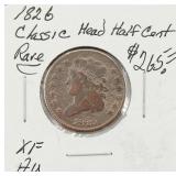 1826 RARE Classic Head Half Cent Coin