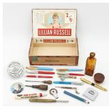 Junk Drawer Collectors Lot In Cigar Box