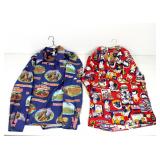 (2) Vintage Novelty Print Button-Up Shirts