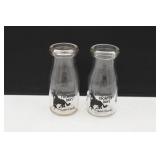 (2) Half Pint Frontier Days WYO Dairy Bottles