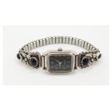 Navajo Sterling Silver & Onyx Watch