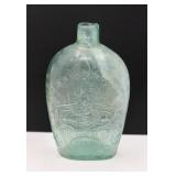 Antique 1860's Aqua Canon/Hands UNION Flask