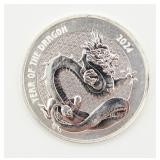 2024 1 OZ .999 Fine Silver Dragon Round