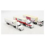 (3) 1/64 ERTL Metal Die Cast Semi Tractor Trailers