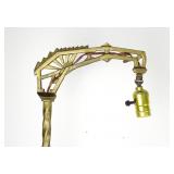 Antique Art Deco Bridge Lamp w/ Glass Accent