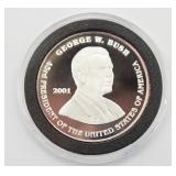 2001 Gore Bush .999 Pure Silver 1 OZ  Round