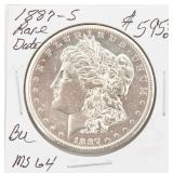 1887-S BU Morgan Silver Dollar Coin RARE Date