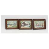 (3) Vintage Grandma Moses C&A Richards Art Prints