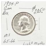 1934-P BU Washington Quarter