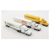 (3) ERTL 1/64 Kenworth Die Cast Tractor Trailers