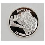 1 OZ .999 Fine Silver Firefighter Heroes Round