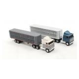(2) Vintage 1/64 MAC Cab Over Livestock Trailers