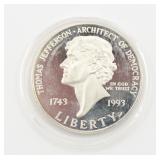 1993 Thomas Jefferson Silver Dollar Coin