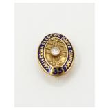10K Yellow Gold & Diamond Electrical Power Co Pin