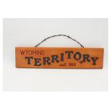 22' Rustic Wooden WYOMING Territory Sign