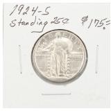 1824-S Silver Standing Liberty Quarter
