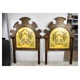 Vintage Bird & Floral Hand Painted Bed Head Boards