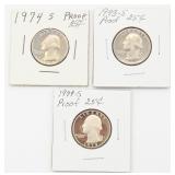 (3) 1973 1974 & 1979-S Proof Quarters