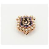 Antique 14K Gold Diamond TDC Fraternity Badge