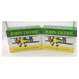 (X2) John Deere Biplane Cast Airplane Banks NIB
