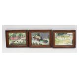 (3) Vintage Grandma Moses C&A Richards Art Prints