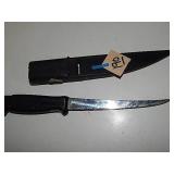 Vtg Falcon Filet Knife In Hard Case w/ Sharpener